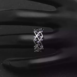 Silver Ring With Amethyst AAA Zircon Stones